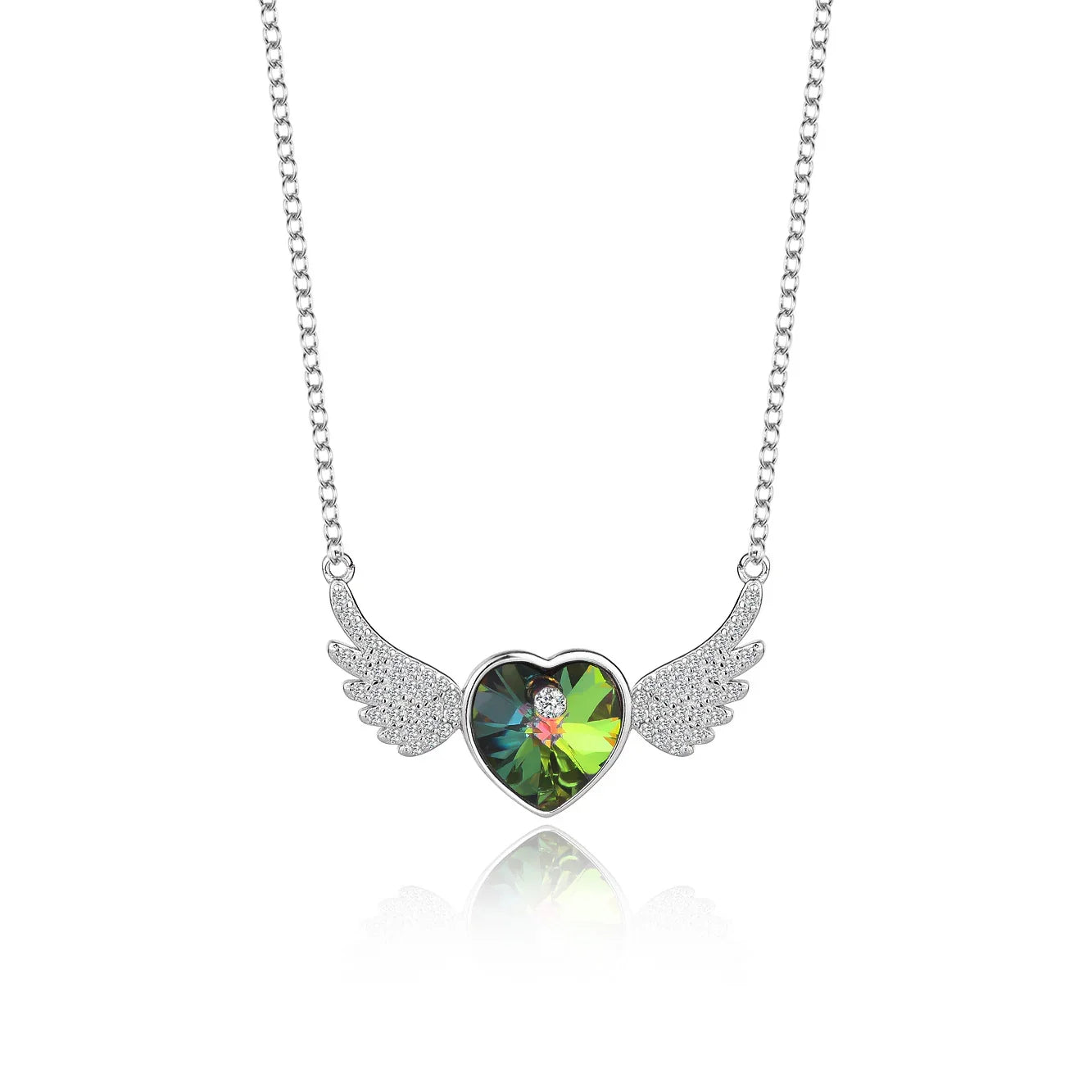 The SERAPH WING Heart Necklace  | S925 Silver | Liora Crystal