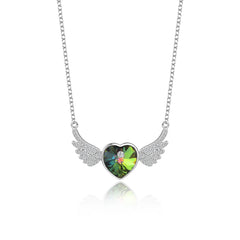 The SERAPH WING Heart Necklace  | S925 Silver | Liora Crystal