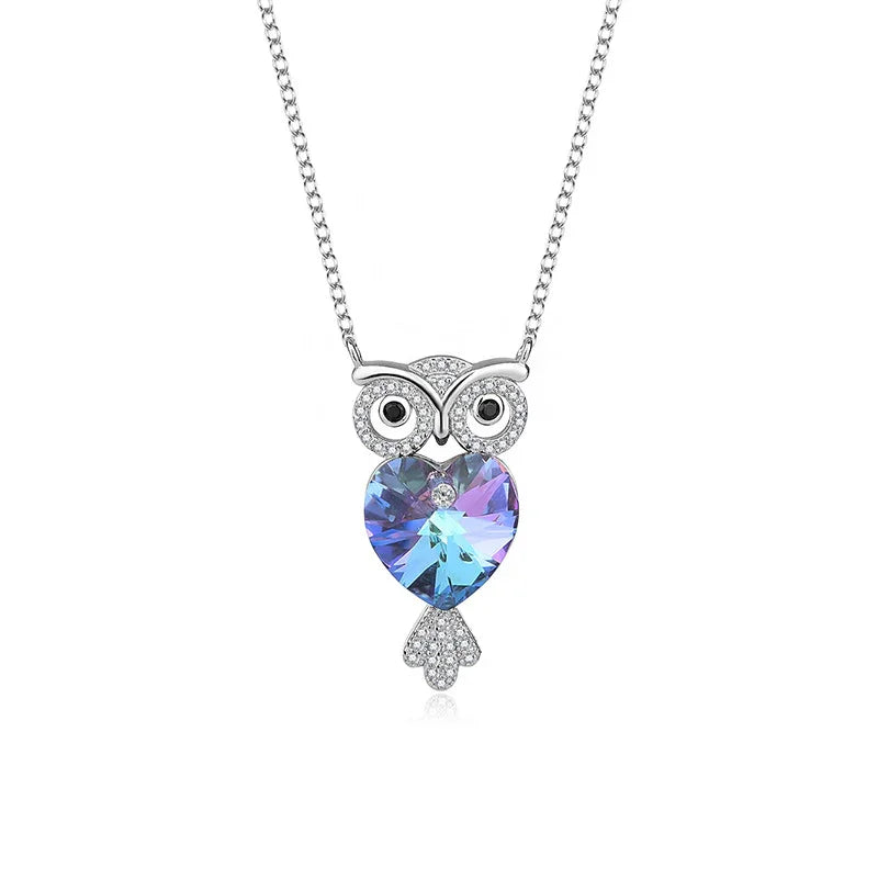 Enchanted Owl Ombré Pendant Necklace | S925 Silver | Liora Crystal