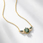 Gilded Moss Pendant Necklace | 10K Gold Plated S925 Silver | Moss Agate