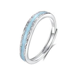 Stardust Current Band and  Heartstream Glow Ring | S925 Silver | Luminous enamel