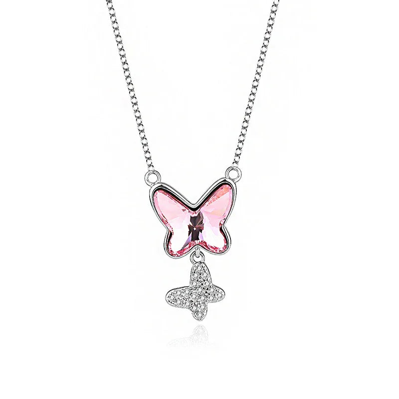 Phantom Butterfly Silver Collarbone Chain  | S925 Silver | Liora Crystal