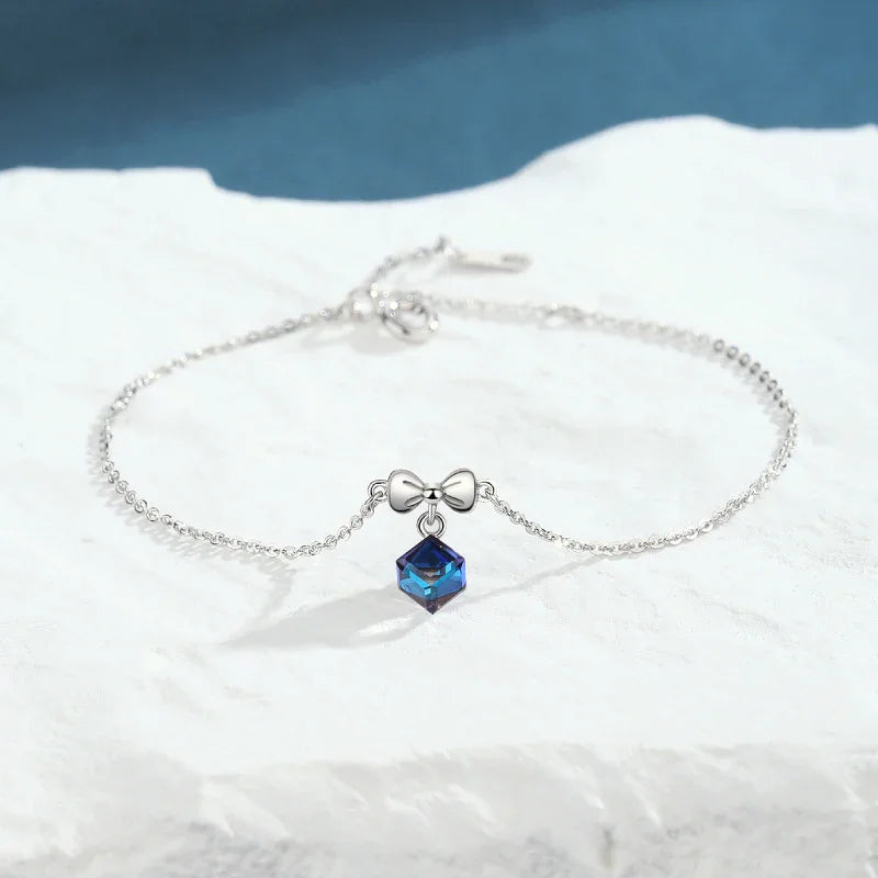 Midnight Ocean Bow Set | S925 Silver | Liora Crystal
