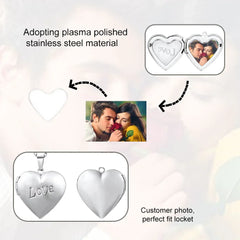 Ember Heart: Modern Photo Locket Necklace