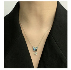 Phantom Butterfly Silver Collarbone Chain  | S925 Silver | Liora Crystal