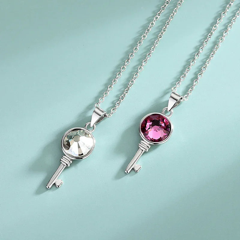 Liora Key Necklace | S925 Silver | Liora Crystal
