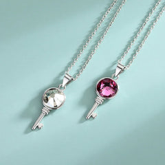 Liora Key Necklace | S925 Silver | Liora Crystal
