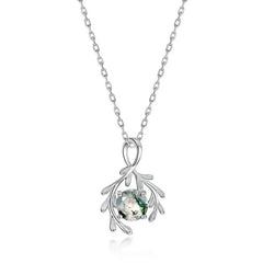 Forest Whisper Necklace | S925 Silver | Moss Agate