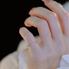 Golden Ripple Ring | Sustainable Metal | Liora Gems
