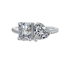 Twin Flames Ring | Silver | Moissanite