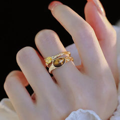 Golden Gaze Ring | Sustainable Metal | Tiger's Eye