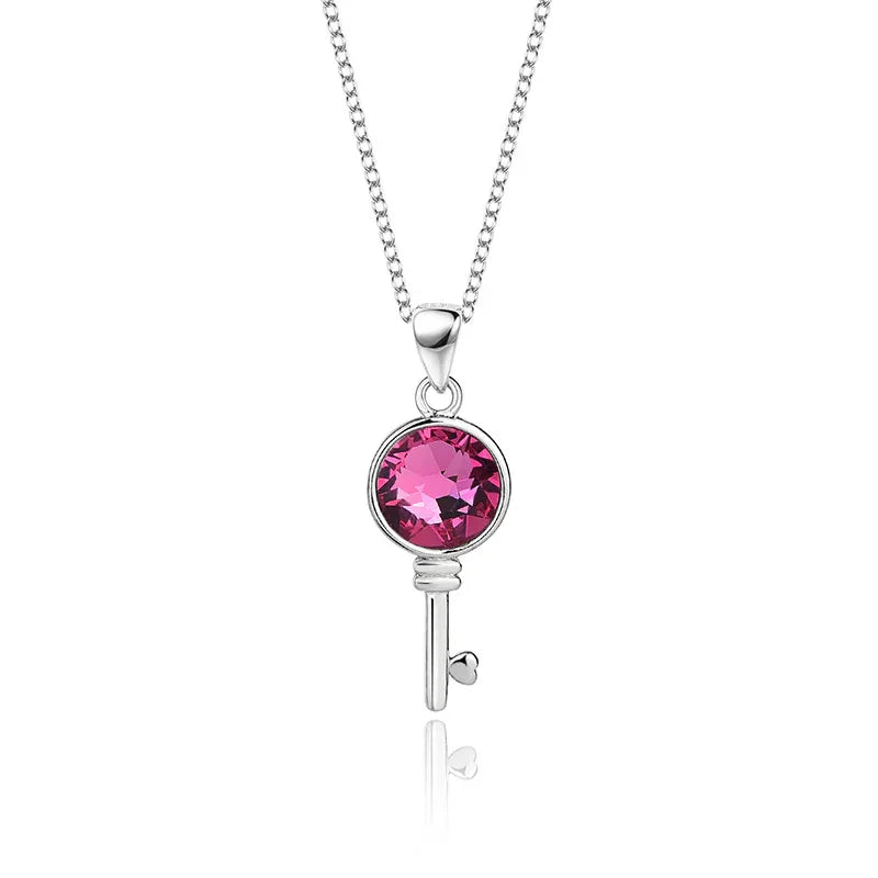 Liora Key Necklace | S925 Silver | Liora Crystal