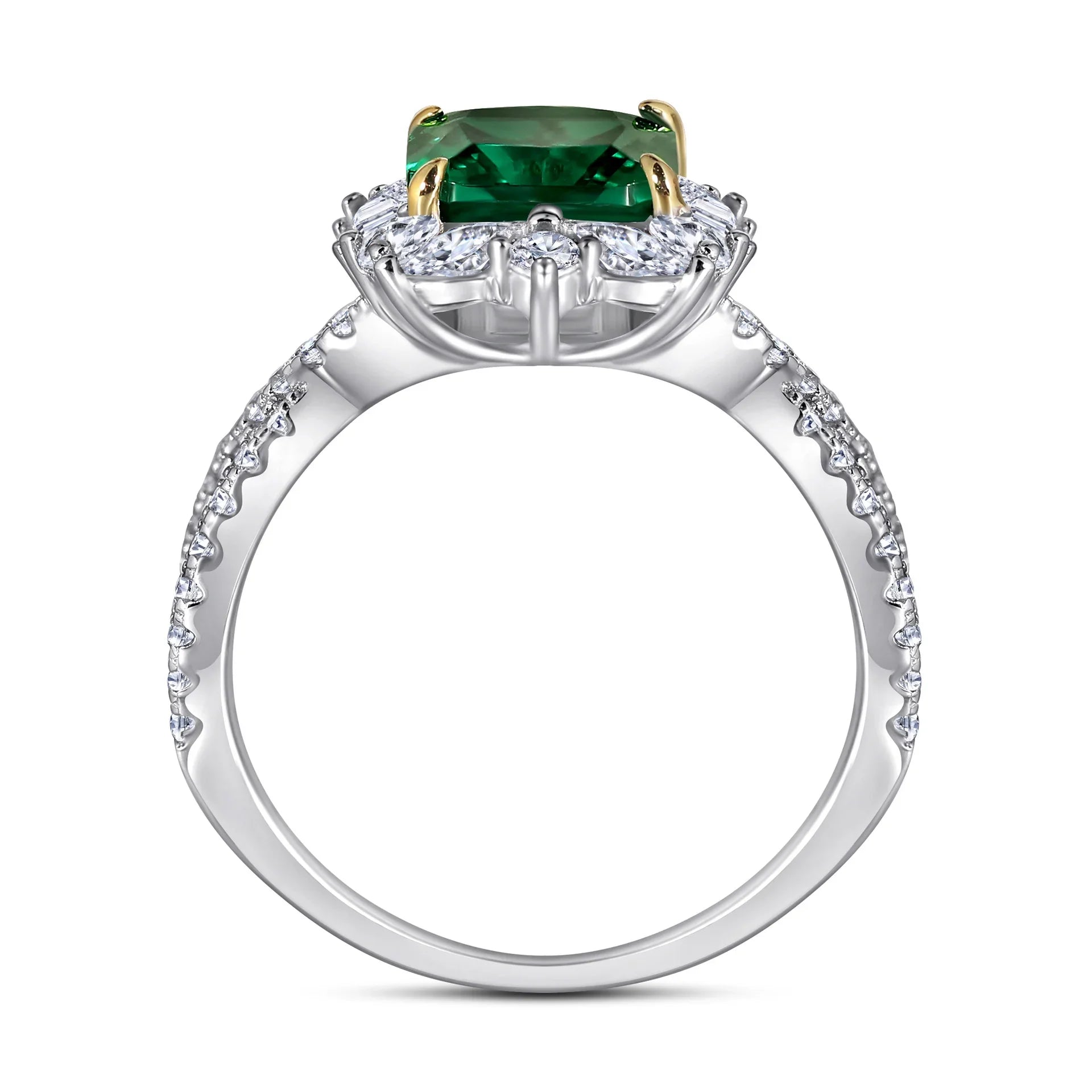 2ct Emerald Queen Ring  | S925 Silver | Liora Crystal