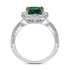2ct Emerald Queen Ring  | S925 Silver | Liora Crystal