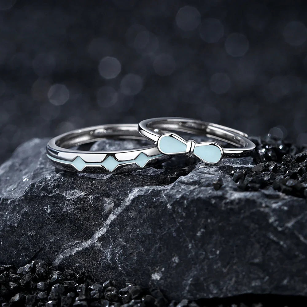 Lattice Glow Band and Dream Bow Band | S925 Silver | Luminous enamel