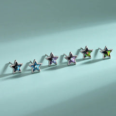 Stardust Ombre Stud Earrings  | S925 Silver | Liora Crystal