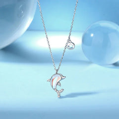 Dolphin Moonstone Necklace | S925 Silver | Moonstone