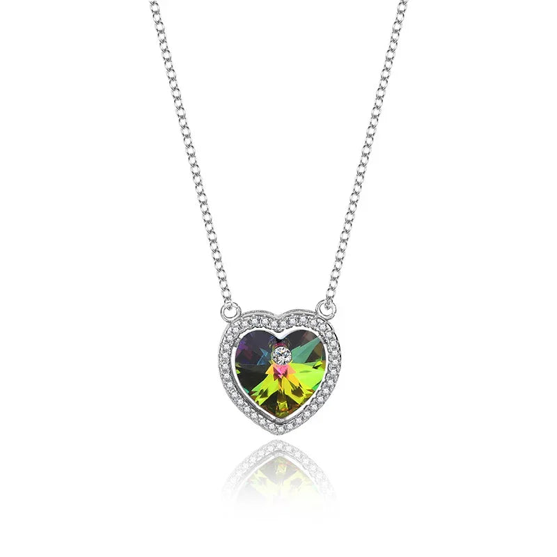 Ocean’s Heart Pendant Necklace | S925 silver | Liora Crystal