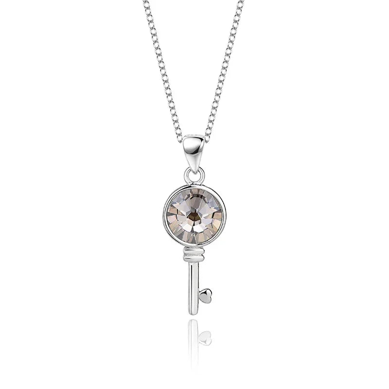 Liora Key Necklace | S925 Silver | Liora Crystal