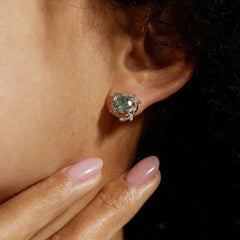 Leaf Vine Moss Earrings Sterling Silver | S925 Silver | Moss Agate