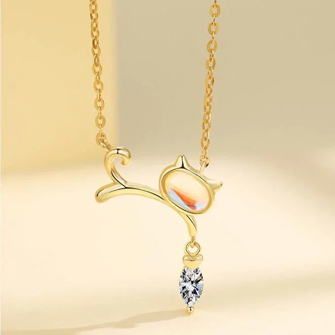 Purr & Glimmer Cat-Fish Necklace  | S925 Silver | Liora Crystal