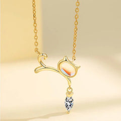 Purr & Glimmer Cat-Fish Necklace  | S925 Silver | Liora Crystal