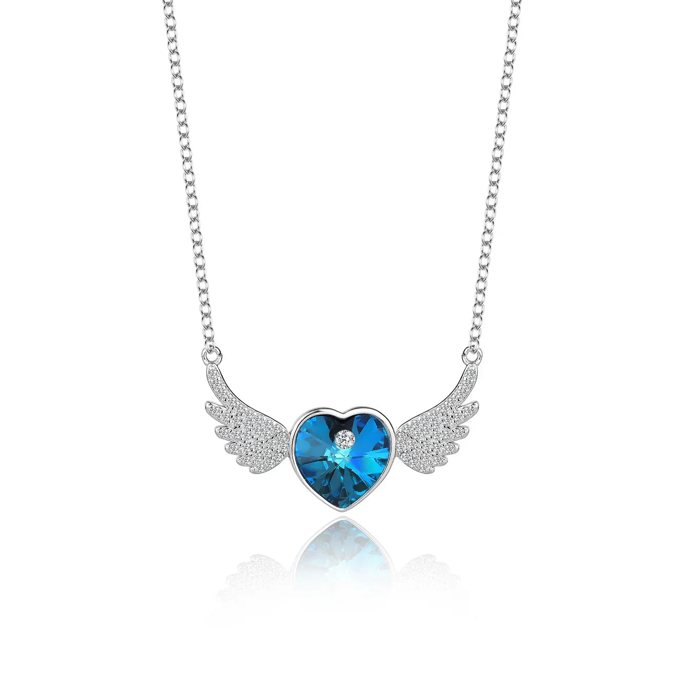 The SERAPH WING Heart Necklace  | S925 Silver | Liora Crystal
