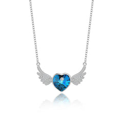 The SERAPH WING Heart Necklace  | S925 Silver | Liora Crystal