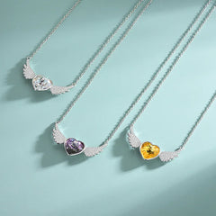 The SERAPH WING Heart Necklace  | S925 Silver | Liora Crystal