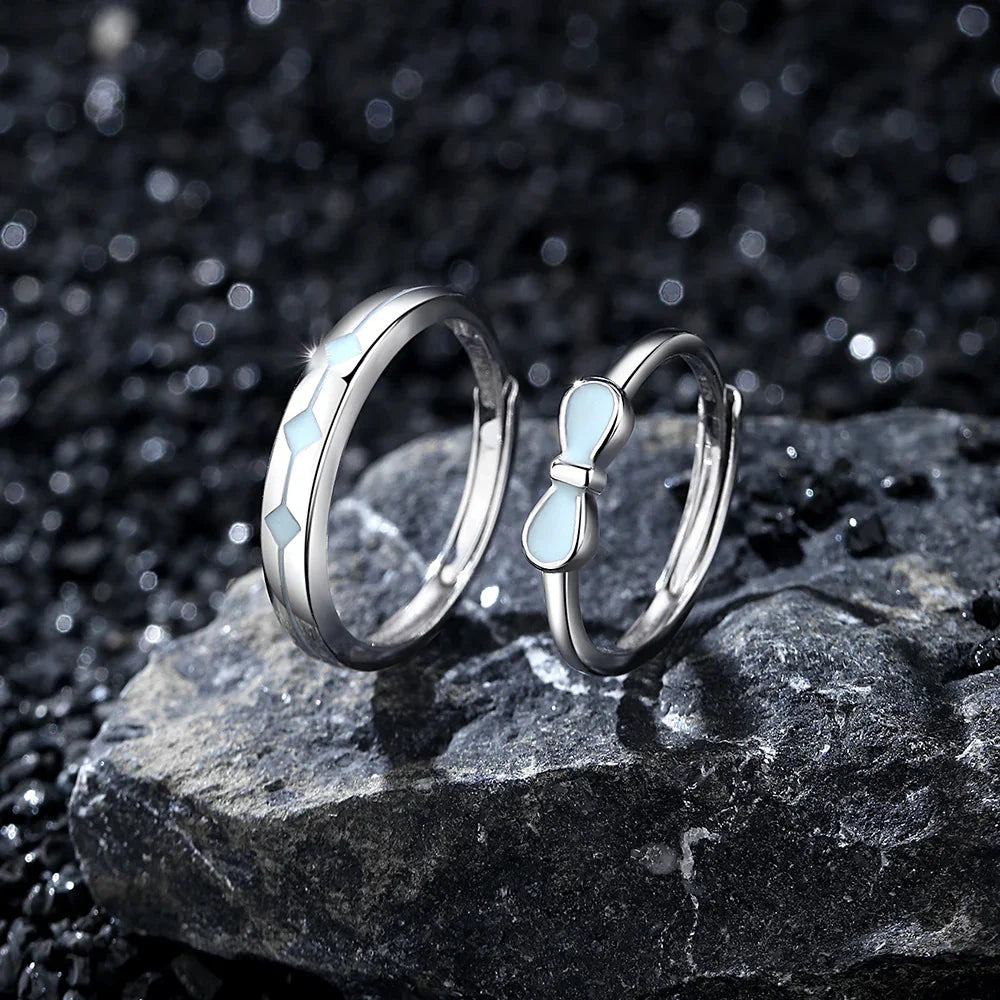 Lattice Glow Band and Dream Bow Band | S925 Silver | Luminous enamel