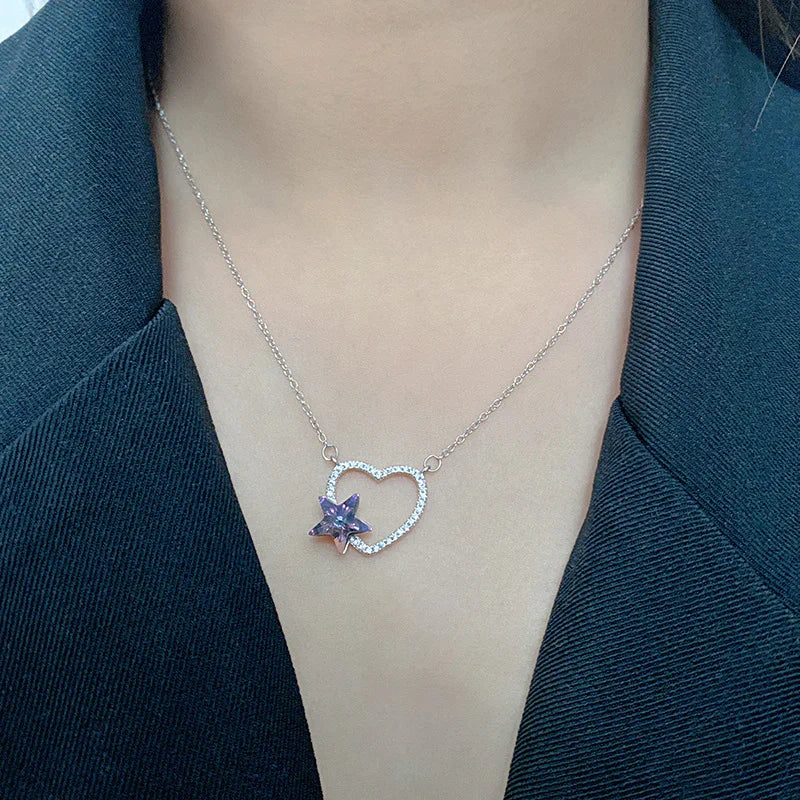 The CELEST Gradient Necklace  | S925 Silver | Liora Crystal
