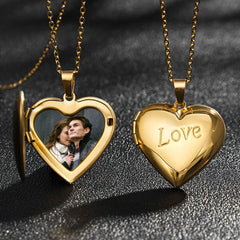 Ember Heart: Modern Photo Locket Necklace
