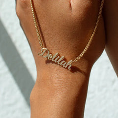 Birthstones & Name Engraving Necklace