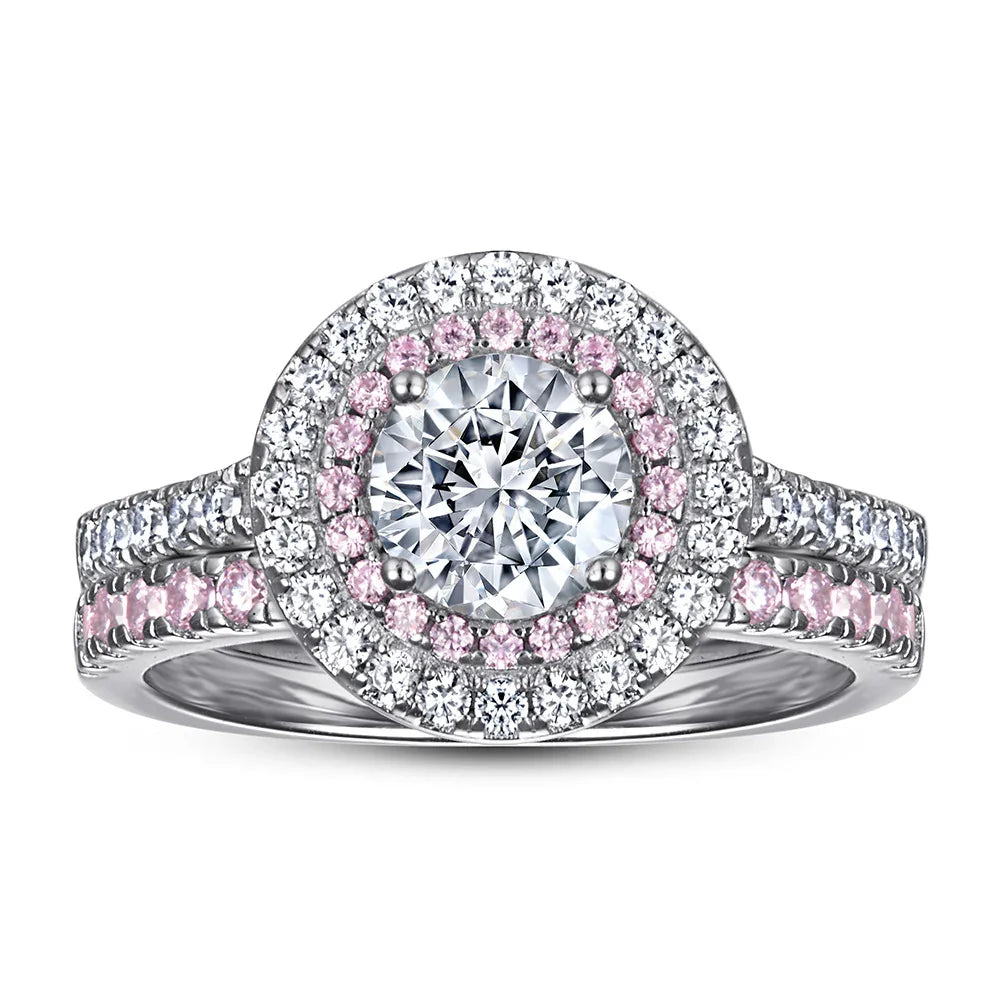 Rosy Halo Ring | S925 Silver | Liora Gems