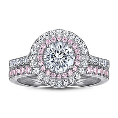 Rosy Halo Ring | S925 Silver | Liora Gems