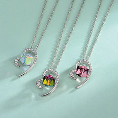 The AURORA HEART Necklace  | S925 Silver | Liora Crystal