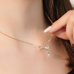 Purr & Glimmer Cat-Fish Necklace  | S925 Silver | Liora Crystal