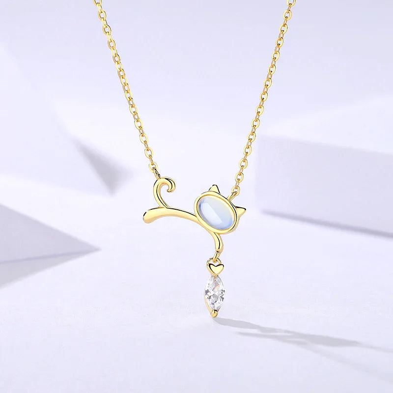 Purr & Glimmer Cat-Fish Necklace  | S925 Silver | Liora Crystal