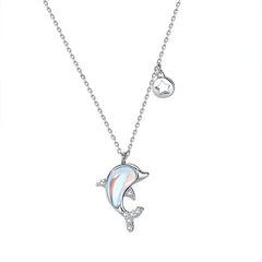Dolphin Moonstone Necklace | S925 Silver | Moonstone