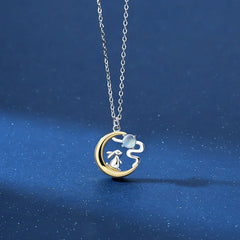 Lunar Rabbit Necklace  | S925 Silver | Moonstone