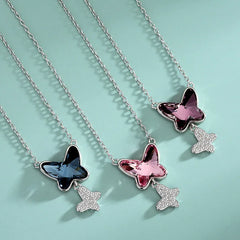 Phantom Butterfly Silver Collarbone Chain  | S925 Silver | Liora Crystal