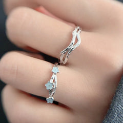 Ocean Crest Band and Starlight Vine Band | S925 Silver | Luminous enamel