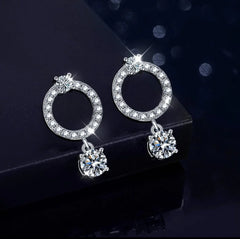 Stellar Halo Moissanite Earrings - Liora