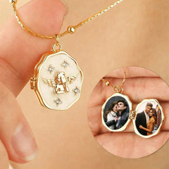 Whispered Pages: Angel Locket Necklace