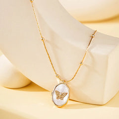 Whispering Wings: Butterfly Photo Locket Necklace