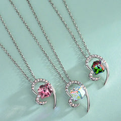 The AURORA HEART Necklace  | S925 Silver | Liora Crystal