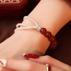 Vermilion Renewal Bracelet | Agate | Pearl