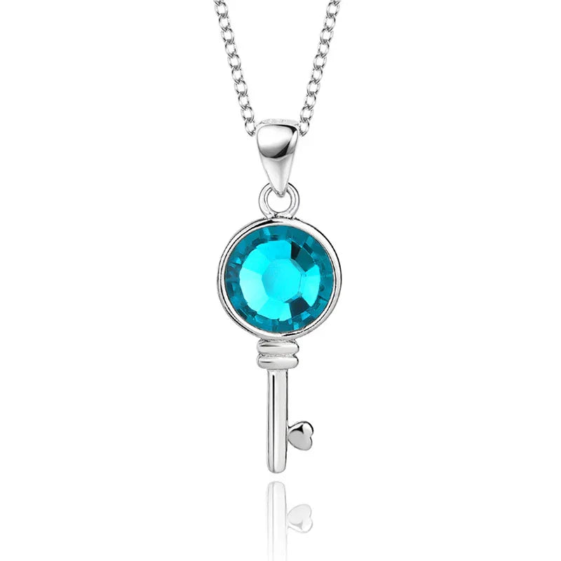 Liora Key Necklace | S925 Silver | Liora Crystal