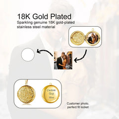 Timeless Circle: Engraved Photo Locket Necklace