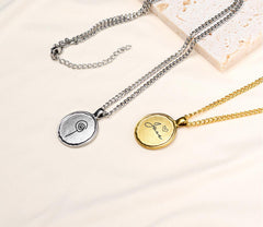 Timeless Whispers: Vintage Engraved Round Necklace
